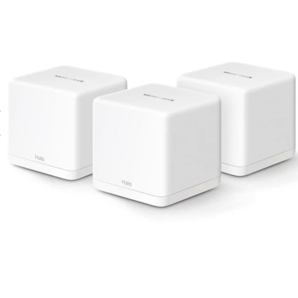 Mercusys Halo H60X(3-pack) AX1500 Whole Home Mesh Wi-Fi 6 System, 300 Mbps at 2.4 GHz + 1201 Mbps at 5 GHz, QoS, IPTV, IPv6, MU-MIMO, Beamforming, Sma