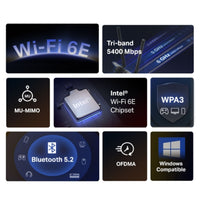 Mercusys MA86XE AXE5400 Wi-Fi 6E Bluetooth 5.2 PCIe Adapter, 2402Mbps @6GHz,2402Mbps @5GHz, 574Mbps@2.4GHz - Image 2