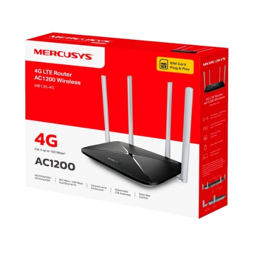 Mercusys MB135-4G AC1200 Wireless Dual Band 4G LTE Router - Image 1