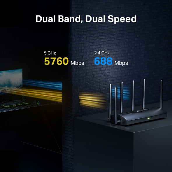 Mercusys MR37BE BE6500 Dual-Band Wi-Fi 7 Router, 1× 2.5 Gbps WAN port, 1× 2.5 Gbps LAN port and 2× 1 Gbps LAN ports - Image 4