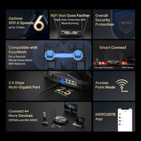 Mercusys MR85X AX3000 Dual-Band Wi-Fi 6 Router,  4× Fixed External Antennas, 3× Gigabit LAN Ports, 1× 2.5Gbps WAN Port, 1024-QAM, OFDMA, HE160 - Image 3