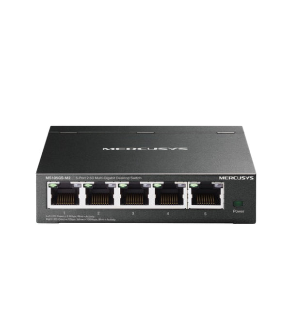 ((AMAZON ONLY)) Mercusys MS105GS-M2 5-port 2.5G Multi-Gigabit Desktop Switch,  5× 2.5G RJ45 Ports