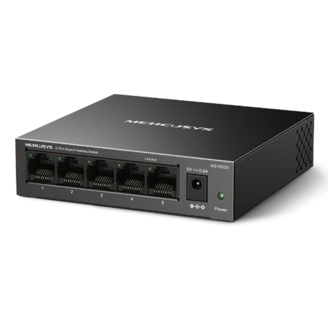 Mercusys MS105GS 5-Port Gigabit Desktop Switch, 5×10/100/1000 MbpsRJ45 port Supporting Auto-MDI/MDIX - Image 3