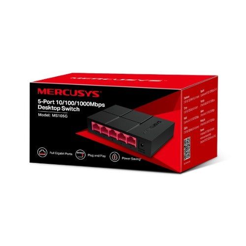 Mercusys MS105G 5-Port Gigabit Desktop Switch, 5x Gigabit Ports, Compact Design, Plug N Play, Green Ethernet Technology - Image 5