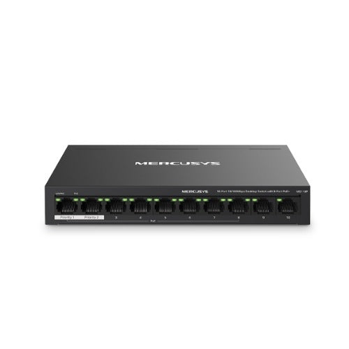 Mercusys MS110P 10-Port 10/100Mbps Desktop Switch with 8-Port PoE+, Up to 250 m - Image 4