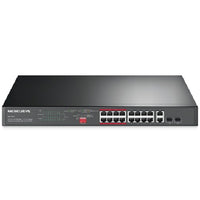 Mercusys MS118CP 16-Port 10/100Mbps + 2-Port Gigabit Rackmount Switch with 16-Port PoE+ - Image 1