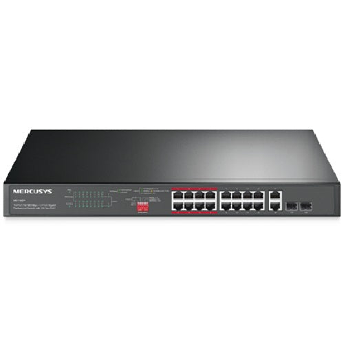 Mercusys MS118CP 16-Port 10/100Mbps + 2-Port Gigabit Rackmount Switch with 16-Port PoE+ - Image 4