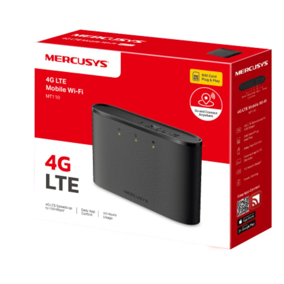 Mercusys MT110 150Mbps 4G LTE Modem, 150 Mbps at 2.4 GHz, 4G Cat4 150/50 Mbps, Build-In 2200 mAh Rechargeable Battery - Image 5