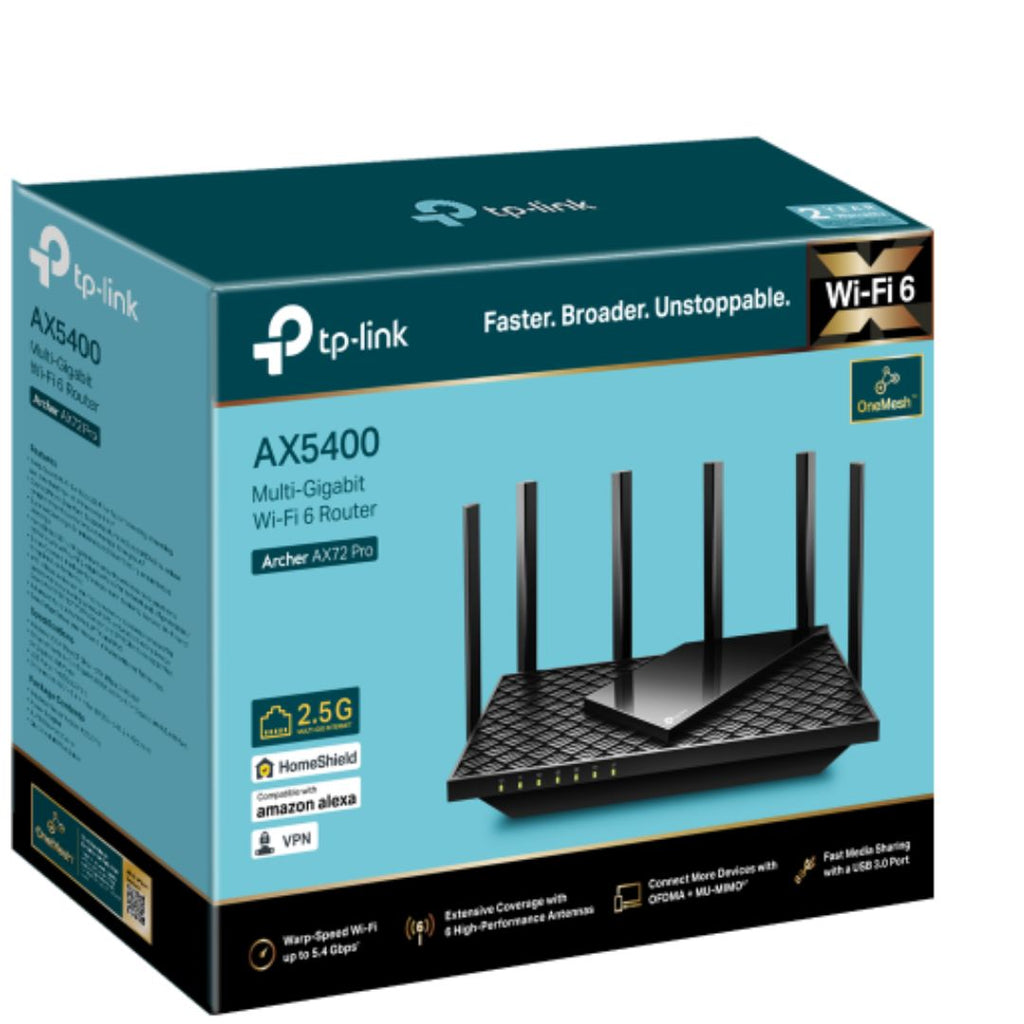 (E)TP-Link Archer AX72 Pro AX5400 Multi-Gigabit WiFi 6 Router, 574 Mbps at 2.4 GHz + 4804 Mbps at 5 GHz, Beamforming, Smart Connect, Airtime Fairness - Image 5