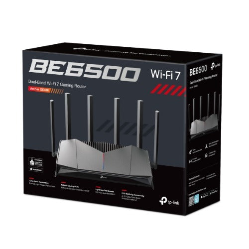 TP-Link Archer GE400 BE6500 Dual-Band Wi-Fi 7 Gaming Router (WIFI7) 688 Mbps at 2.4 GHz + 5765 Mbps at 5 GHz, 6× external Antennas, 2.0 GHz Quad-Core - Image 5
