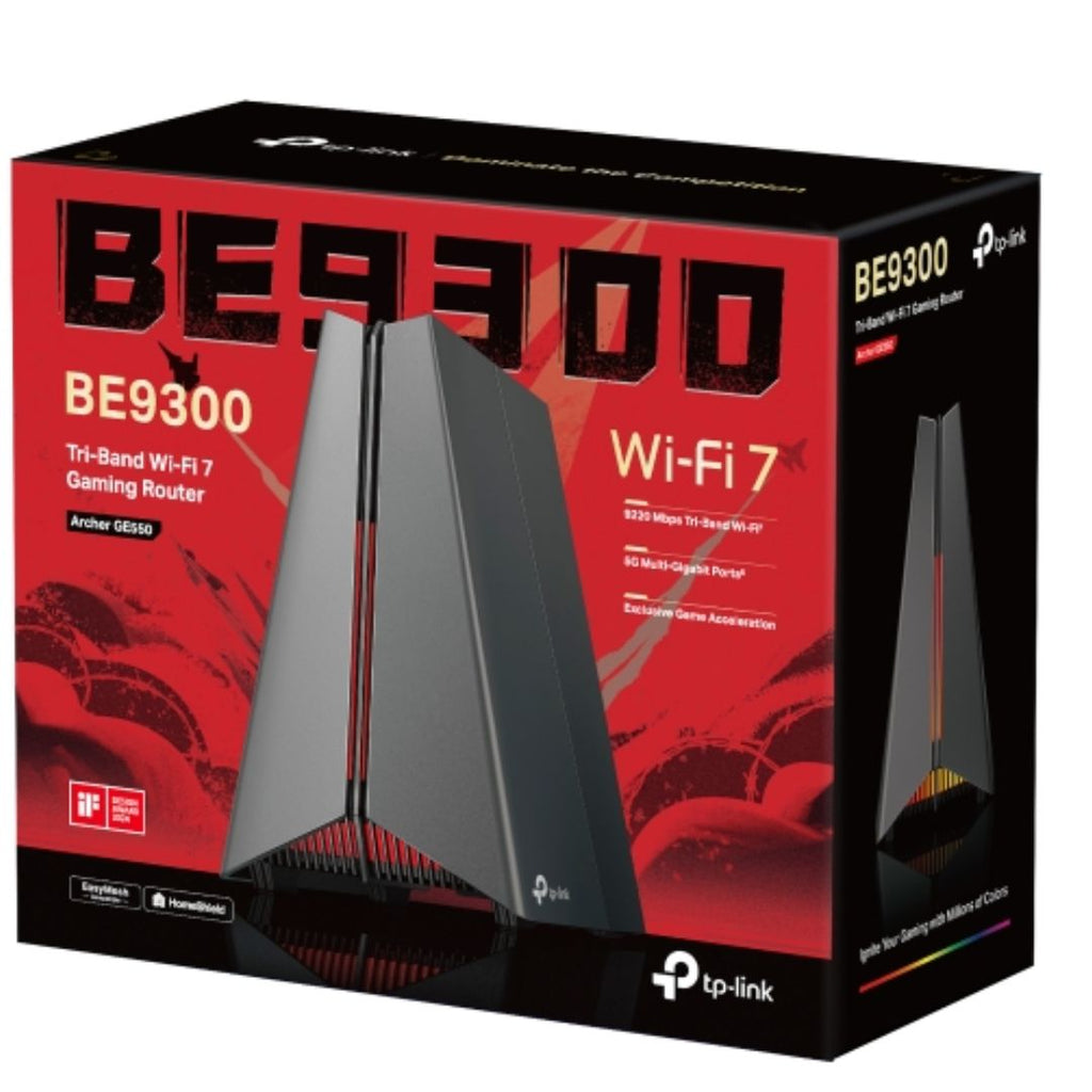 TP-Link Archer GE550 BE9300 Tri-Band Wi-Fi 7 Gaming Router (WIFI7) 688 Mbps at 2.4 GHz + 2882 Mbps at 5 GHz + 5764 Mbps at 6 GHz,  4× Internal Antenna - Image 1