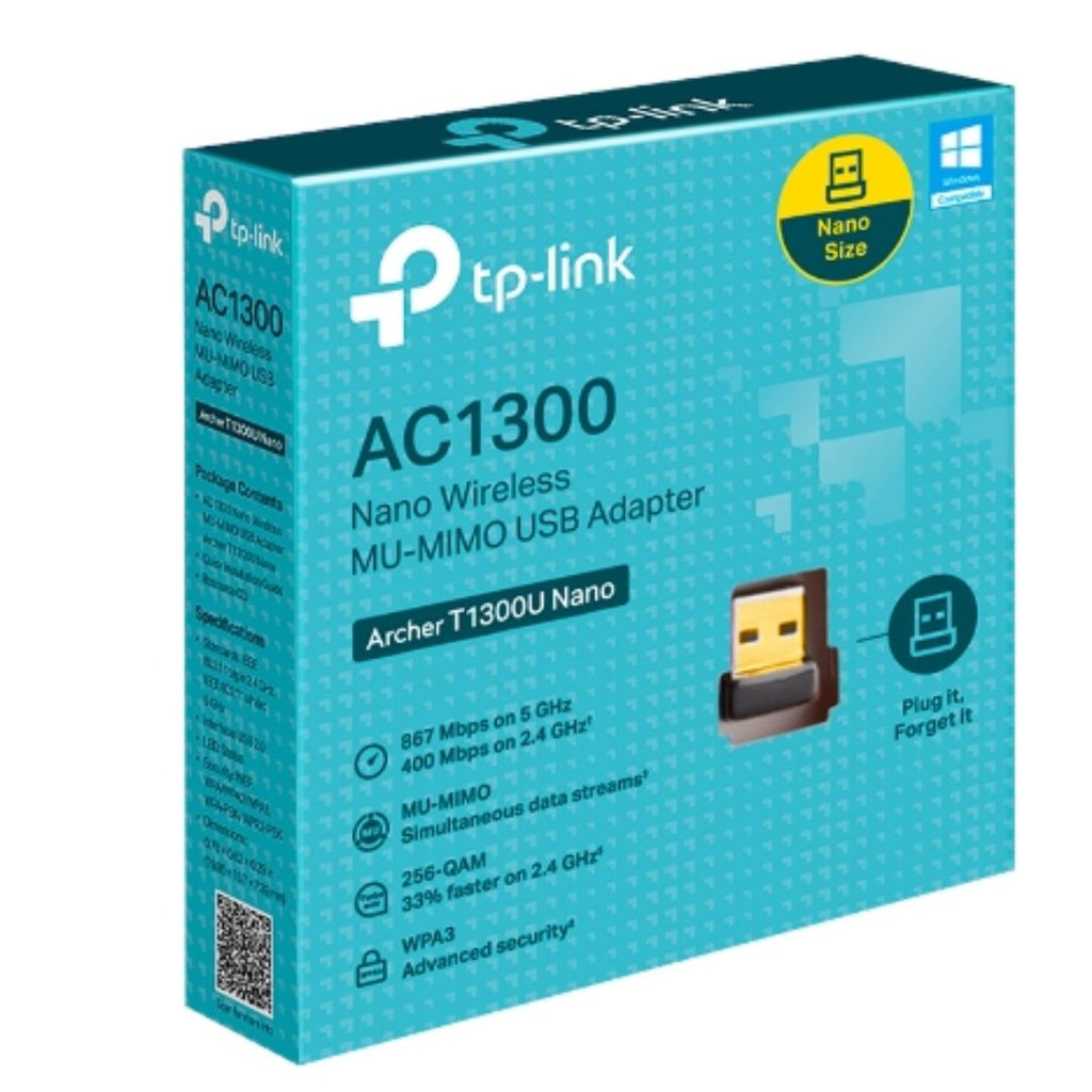 TP-Link Archer T1300U Nano AC1300 Nano Wireless MU-MIMO USB Adapter,  1201 Mbps at 5 GHz + 574 Mbps at 2.4 GHz, 5G NR 4.67Gbps/1.25Gbps, LTE support C - Image 1