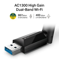 TP-Link Archer T3U Plus AC1300 High Gain Wi-Fi Dual Band USB Adapter,  867Mbps at 5GHz + 400Mbps at 2.4GHz, USB 3.0, 1xHigh Gain External Antenna, MU- - Image 3