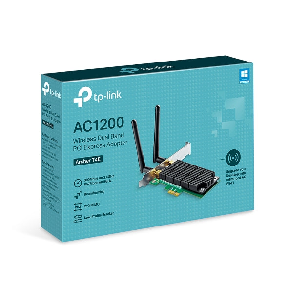 TP-Link Archer T4E AC1200 Wireless Dual Band PCIe Adapter, 867Mbps @ 5Ghz, 300Mbps @ 2.4Ghz - Image 1