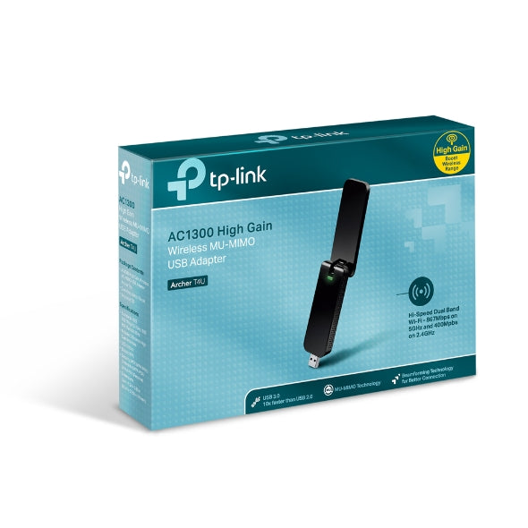 TP-Link Archer T4U AC1300 Wireless Dual Band USB Adapter 2.4GHz (400Mbps) 5GHz (867Mbps) 1xUSB3 802.11ac Omni Directional Antenna WPS button USB Ext C - Image 5