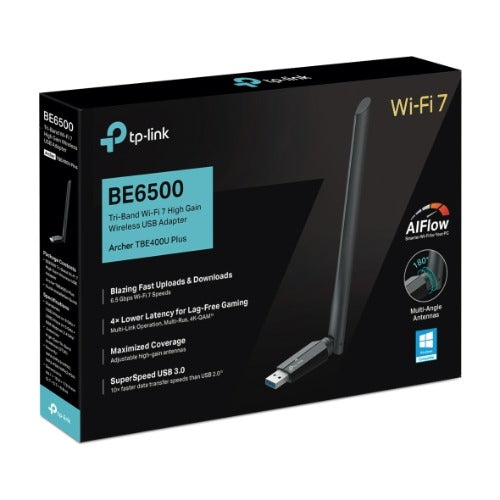 TP-Link Archer TBE400U Plus BE6500 Tri-Band Wi-Fi 7 High Gain Wireless USB Adapter - Image 5
