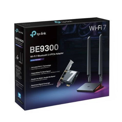 TP-Link Archer TBE550E BE9300 Wi-Fi 7 Bluetooth 5.4 PCIe Adapter, 6GHz@5760 Mbps, 5GHz@2880 Mbps, 2.4GHz@688 Mbps (wifi7) (NIC) - Image 1