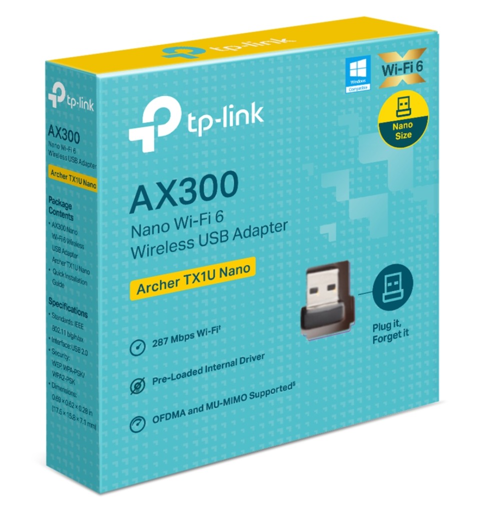 TP-Link Archer TX1U Nano AX300 Nano Wi-Fi 6 Wireless USB Adapter , 287 Mbps at 2.4 GHz ,  Internal Antennas, USB 2.0 , MU-MIMO, OFDMA - Image 2