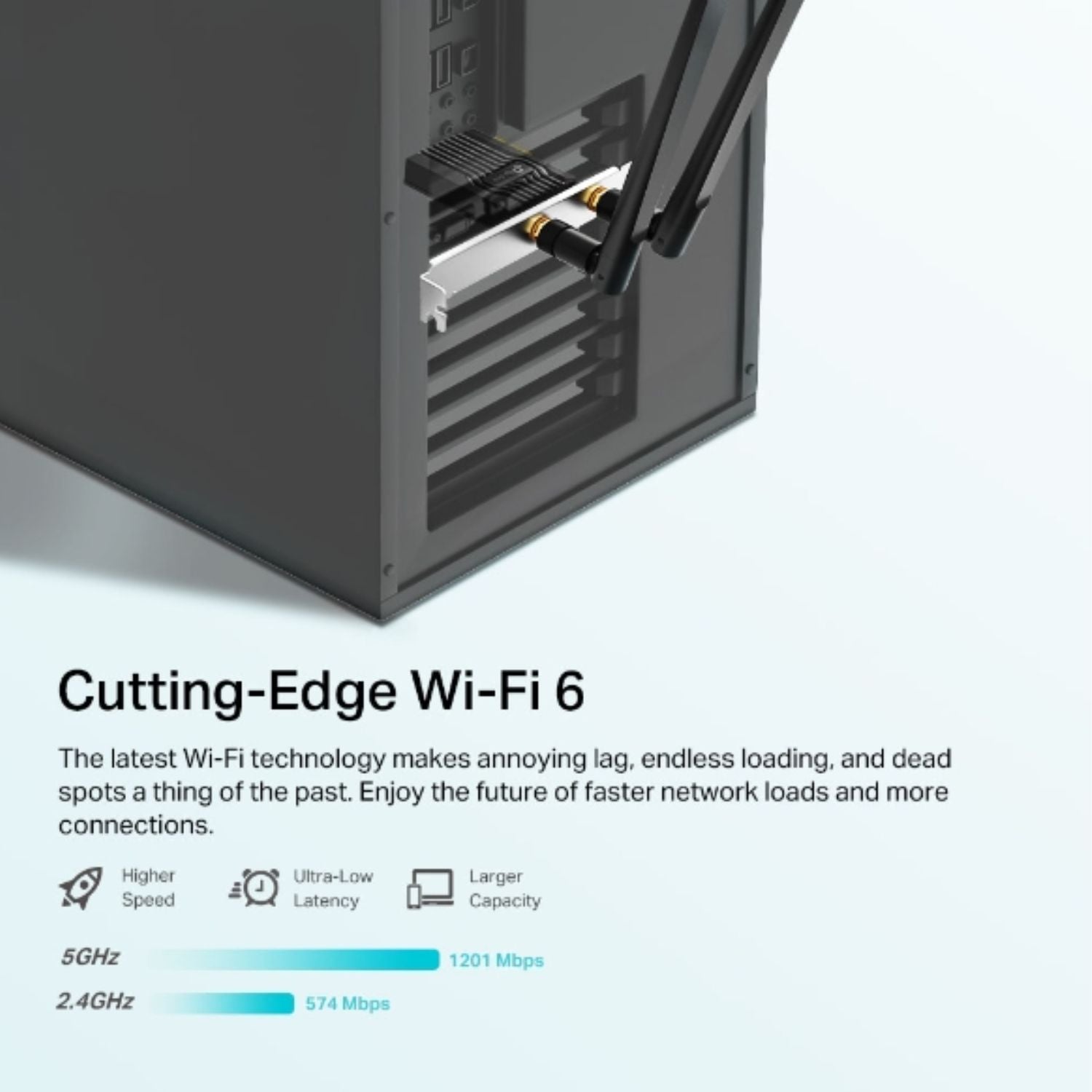TP-Link Archer TX20E AX1800 Wi-Fi 6 Bluetooth 5.2 PCIe Adapter, 1201Mbps@5GHz, 574Mbps@2.4GHz - Image 2