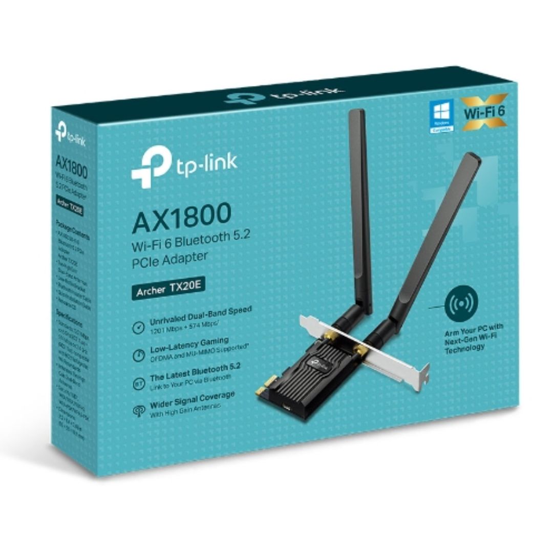 TP-Link Archer TX20E AX1800 Wi-Fi 6 Bluetooth 5.2 PCIe Adapter, 1201Mbps@5GHz, 574Mbps@2.4GHz - Image 1