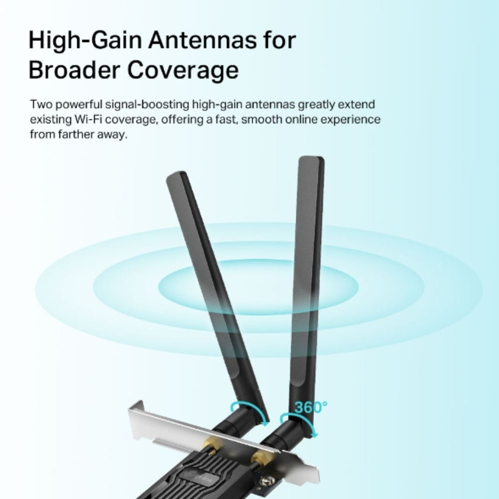 TP-Link Archer TX20E AX1800 Wi-Fi 6 Bluetooth 5.2 PCIe Adapter, 1201Mbps@5GHz, 574Mbps@2.4GHz - Image 3