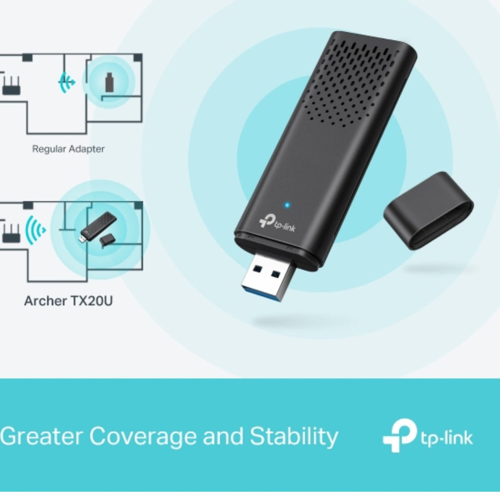 TP-Link Archer TX20U AX1800 Dual Band Wi-Fi 6 Wireless USB Adapter, 1201 Mbps at 5 GHz + 574 Mbps at 2.4 GHz, MU-MIMO, OFDMA, WPA3 - Image 4