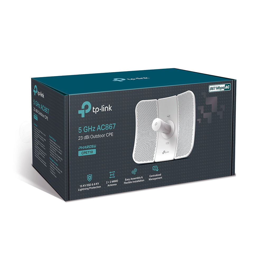 TP-Link CPE710 5GHz AC 867Mbps 23dBi High-gain Directional Outdoor CPE, IP65 Weather Proof, Lightning Protection, Passive POE, Centralised Management - Image 4