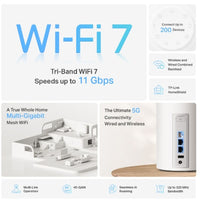 ((AMAZON ONLY)) TP-Link Deco BE65 Pro(1-pack) BE11000 Whole Home Mesh WiFi 7 System ,  688 Mbps at 2.4 GHz + 4320 Mbps at 5 GHz + 5760 Mbps at 6 GHz - Image 4