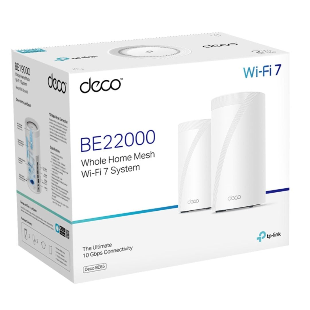 TP-Link Deco BE85(2-pack) BE22000 Tri-Band Whole Home Mesh Wi-Fi 7 System (WiFI7), 1376 Mbps at 2.4 GHz + 8640 Mbps at 5 GHz + 11520 Mbps at 6 GHz - Image 4