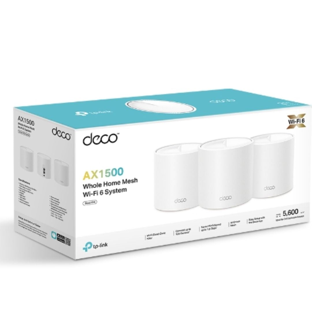 TP-Link Deco X1500(3-pack)  AX1500 Whole Home Mesh Wi-Fi 6 System, 300 Mbps at 2.4 GHz + 1201 Mbps at 5 GHz - Image 4