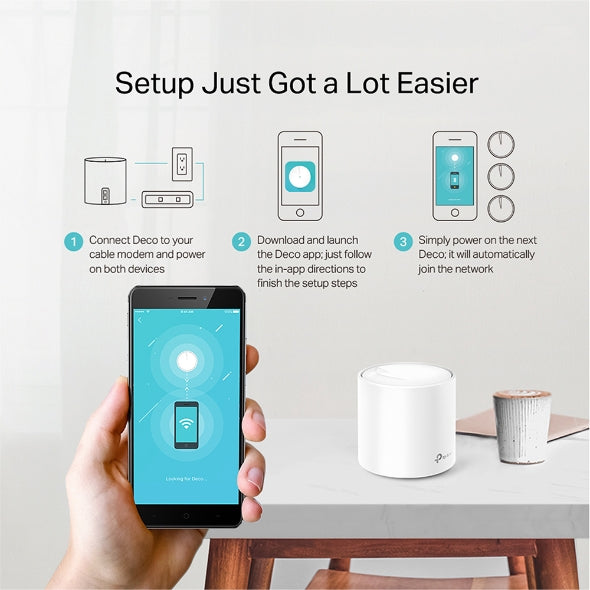 TP-Link Deco X20 (1-pack)AX1800 Whole Home Mesh Wi-Fi 6 System, Up To 200 sqm Coverage, WIFI6, 1201Mbps @ 5Ghz, 574Mbps @ 2.4 GHz OFDMA, MU-MIMO (WIFI - Image 4