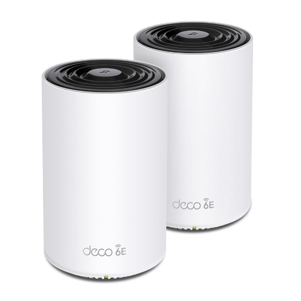 TP-Link Deco XE75 Pro(2-pack)) AXE5400 Tri-Band Mesh Wi-Fi 6E System, 574 Mbps at 2.4 GHz + 2402 Mbps at 5 GHz + 2402 Mbps at 6 GHz - Image 1