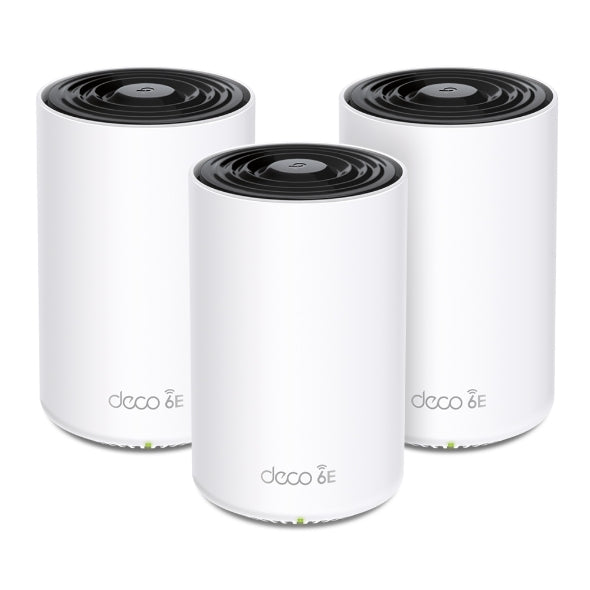 TP-Link Deco XE75 Pro(3-pack) AXE5400 Tri-Band Mesh Wi-Fi 6E System, 574 Mbps at 2.4 GHz + 2402 Mbps at 5 GHz + 2402 Mbps at 6 GHz - Image 1