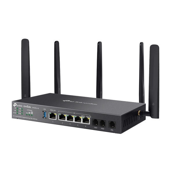 TP-Link DR3650v-4G Omada 4G+ Cat6 AX3000 Wi-Fi 6 Gigabit Desktop DSL Gateway, 574Mbps@2.4GHz + 2402Mbps@5GHz(HE160), VDSL2 350 350/60, VoIP Triple Wan - Image 3