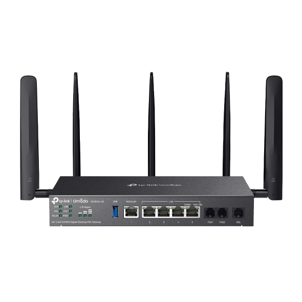 TP-Link DR3650v-4G Omada 4G+ Cat6 AX3000 Wi-Fi 6 Gigabit Desktop DSL Gateway, 574Mbps@2.4GHz + 2402Mbps@5GHz(HE160), VDSL2 350 350/60, VoIP Triple - Image 5