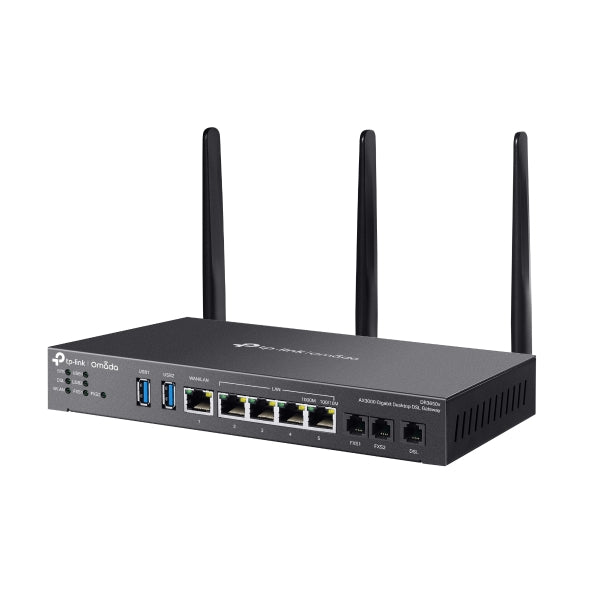 TP-Link DR3650v Omada AX3000 Wi-Fi 6 Gigabit Desktop DSL Gateway, 574Mbps@2.4GHz + 2402Mbps@5GHz(HE160), VDSL2 35b 350/60, VoIP - Image 3