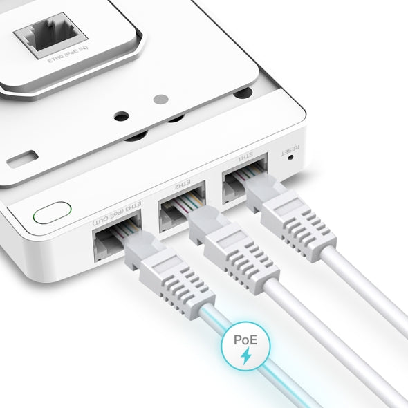 (E)TP-Link EAP235-Wall Omada  AC1200 Dual Band Gigabit Wall-Plate Access Point, MediaTek, 867Mbps at 5GHz + 300Mbps at 2.4GHz, 4 10/100/1000Mbps LAN - Image 3