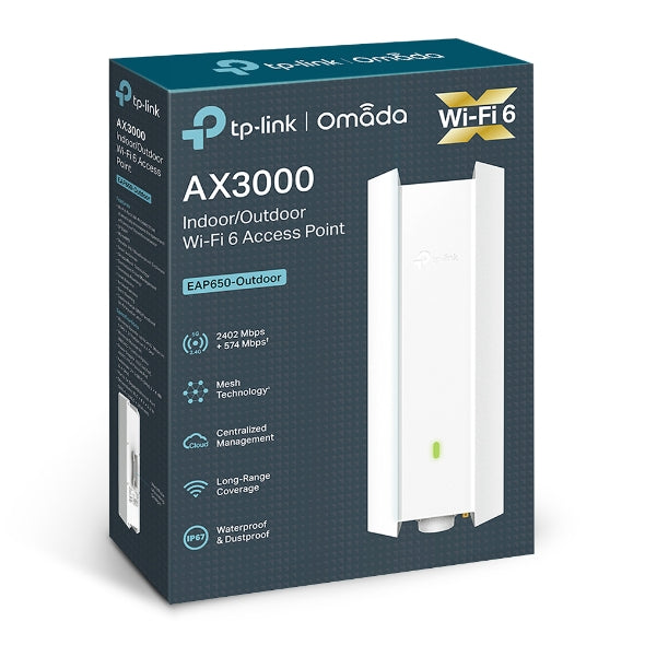 TP-Link EAP650-Outdoor Omada AX3000 Indoor/Outdoor WiFi 6 Access Point, 574Mbps @2.4GHz + 2402Mbps at 5GHz - Image 5