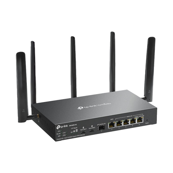 TP-Link ER706W-4G Omada 4G+ Cat6 AX3000 Gigabit VPN Router, 4G+, Dual Band Wi-fi 6, 6 Gigabit Ports (5 RJ45+1 SFP), 5 High-Gain Detach Ant. - Image 3