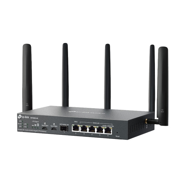 TP-Link ER706W-4G Omada 4G+ Cat6 AX3000 Gigabit VPN Router, 4G+, Dual Band Wi-fi 6, 6 Gigabit Ports (5 RJ45+1 SFP), 5 High-Gain Detach Ant. - Image 4