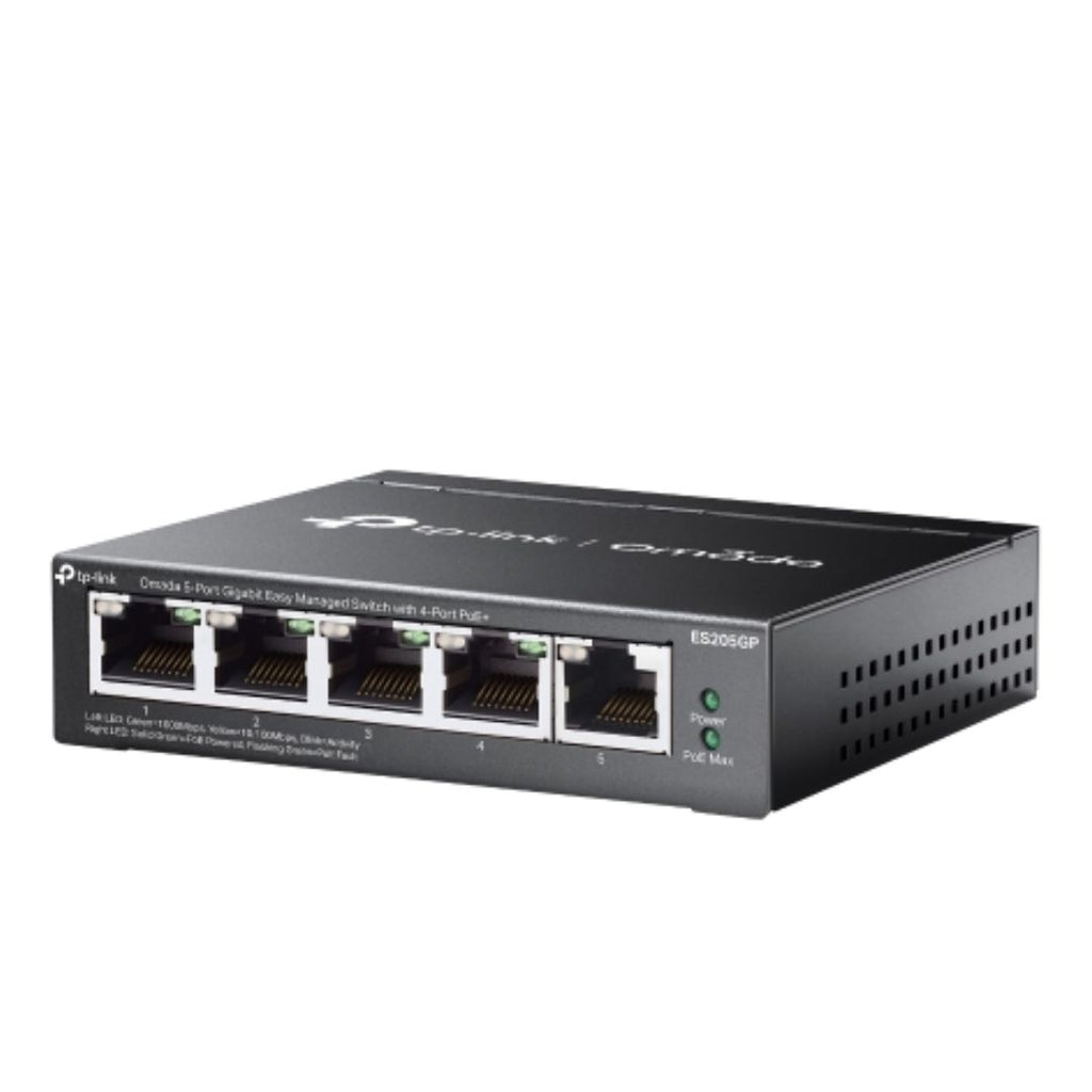 TP-Link ES205GP Omada 5-Port Gigabit Easy Managed Switch with 4-Port PoE+, PoE Auto Recovery, VLAN, QoS, IGMP Snooping, Loop Prevention, Port Isolatio - Image 3