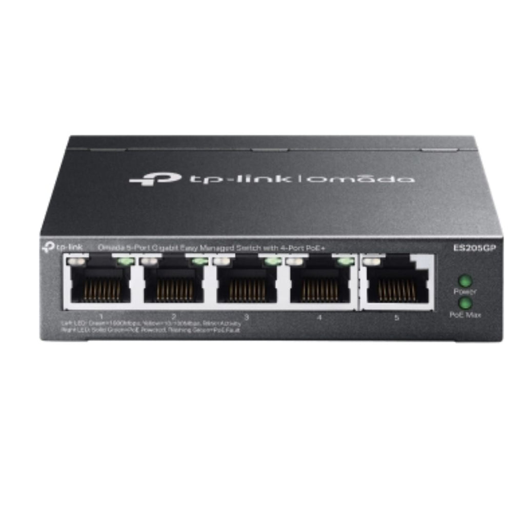 TP-Link ES205GP Omada 5-Port Gigabit Easy Managed Switch with 4-Port PoE+, PoE Auto Recovery, VLAN, QoS, IGMP Snooping, Loop Prevention, Port Isolatio - Image 1