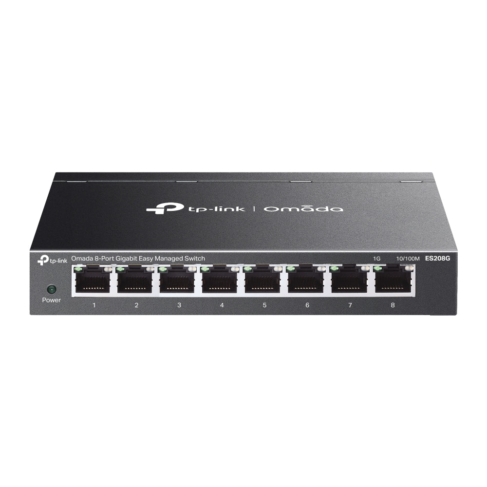 TP-Link ES208G Omada 8-Port Gigabit Easy Managed Switch, Flow Control, Loopback Detection, Port Isolation, Port Mirroring, LAG, VLAN, IGMP Snooping, Q - Image 1