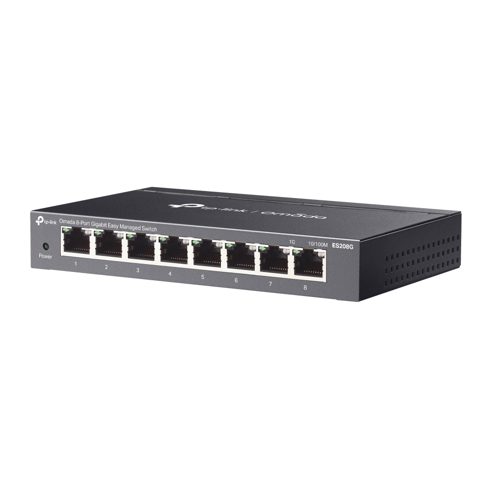 TP-Link ES208G Omada 8-Port Gigabit Easy Managed Switch, Flow Control, Loopback Detection, Port Isolation, Port Mirroring, LAG, VLAN, IGMP Snooping, Q - Image 3