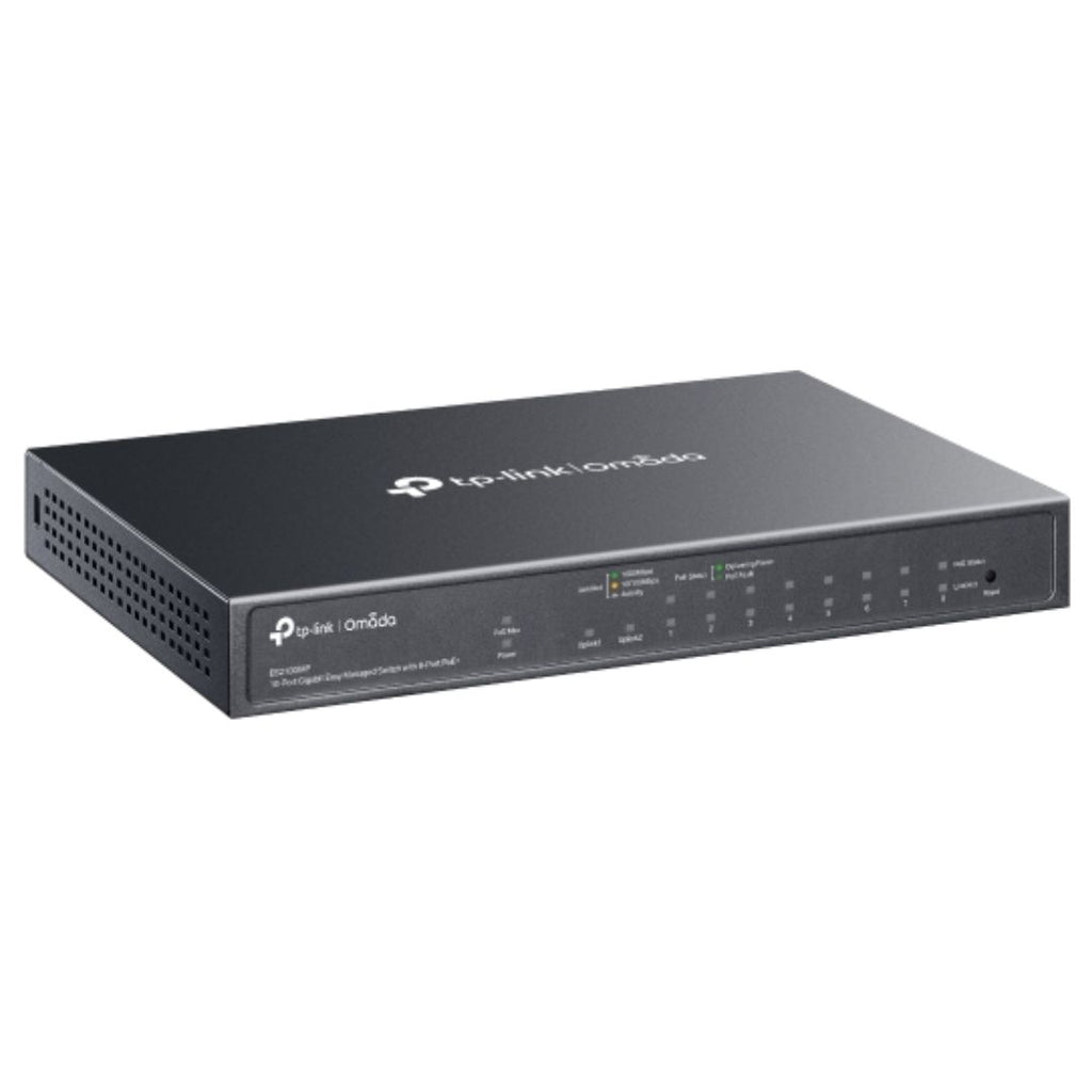TP-Link ES210GMP Omada 10-Port Gigabit Easy Managed Switch with 8-Port PoE+,  Flow Control, Loopback Detection, Port Isolation, Port Mirroring, LAG, V - Image 3