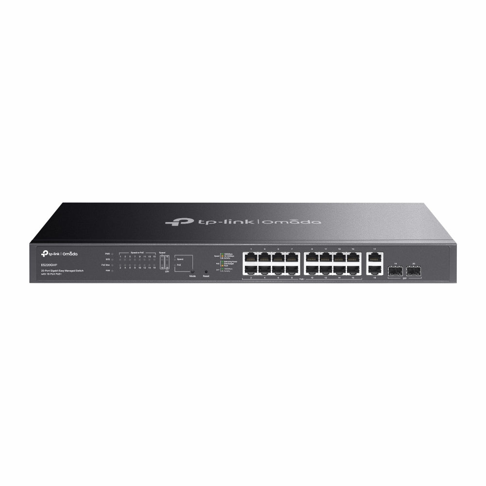 TP-Link ES220GMP Omada 20-Port Gigabit Easy Managed Switch with 16-Port PoE+,  Fast PoE, Perpetual PoE, Flow Control, Loopback Detection, Port Isolati - Image 5