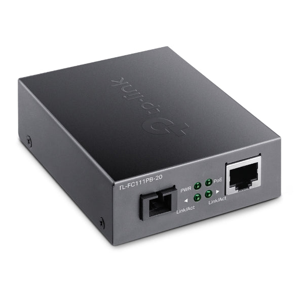 TP-Link TL-FC111PB-20 10/100Mbps WDM Media Converter with 1-Port PoE - IEEE 802.3u, 20KM, 1310 nm TX, 1550 nm RX - Image 2