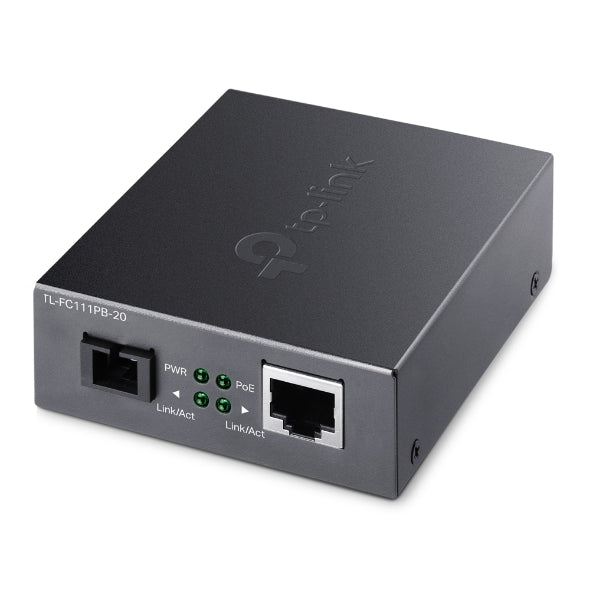 TP-Link TL-FC111PB-20 10/100Mbps WDM Media Converter with 1-Port PoE - IEEE 802.3u, 20KM, 1310 nm TX, 1550 nm RX - Image 1