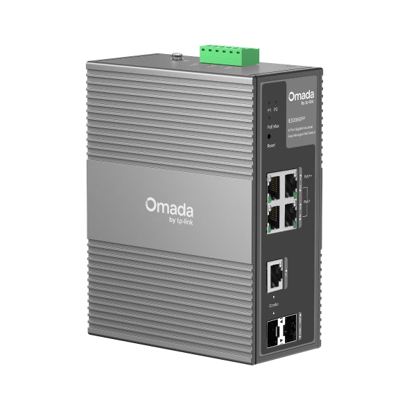 TP-Link IES206GPP Omada 6-Port Gigabit Industrial Easy Managed Switch with 3-Port PoE+ and 1-Port PoE++, Up to 240 W PoE Budget with 2× PoE++ and 6× P - Image 1