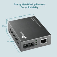 TP-Link MC200CM 1000Mbps RJ45 to 1000Mbps multi-mode SC fiber Converter, Full-duplex, up to 550m, switching power adapter, chassis TL-MC1400 rack-moun - Image 4